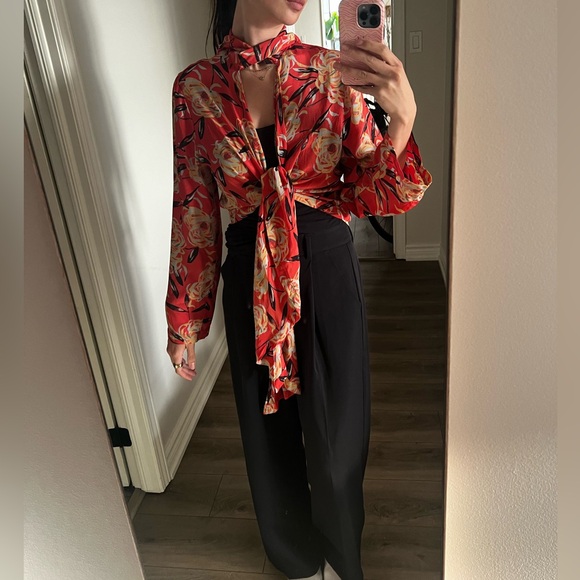 Winter Kate by Nicole Richi 100% silk blouse / kimono top - Picture 6 of 13